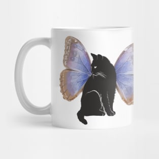 Black Cat With Butterfly Wings Mug
